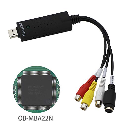 Image of AlexVyan USB 2.0 Easycap DC60-008 Tv DVD VHS Video Adapter Capture Card Audio Av Capture Support Windows Xp /7 /Vista 32 Win 10 &11- Video and Audio Capturing Device Directly from TV