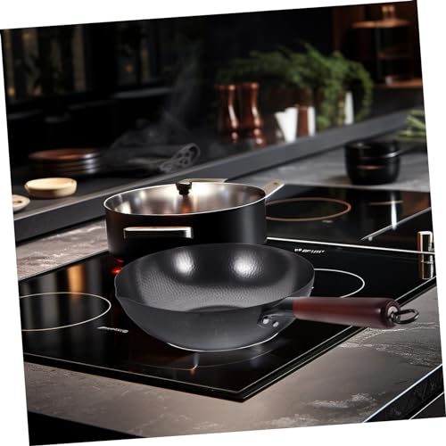 Wok de cocina tradicional antiadherente de hierro forjado miniatura 4