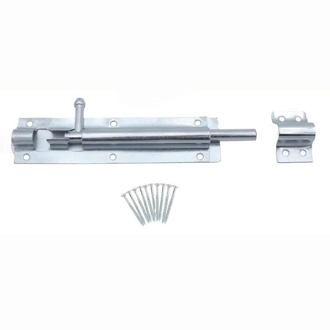 SCORPIO HARDWARE Heavy Duty Straight Tower Bolt Garden Shed Gate Barrel Bolt Black Bzp 3" - 12" (Bright Zinc Plated, 3")