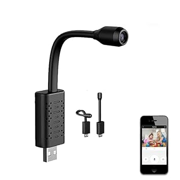 DDLC Wi-Fi USB Camera Full HD 1080P Mini Surveillance Camera with Motion Detection Flexible Neck for Indoor/Outdoor Home Office (Flexible Camera)