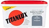 No huele. Titanlux Cobertura Total pintura para paredes Gris Cuarzo 4L