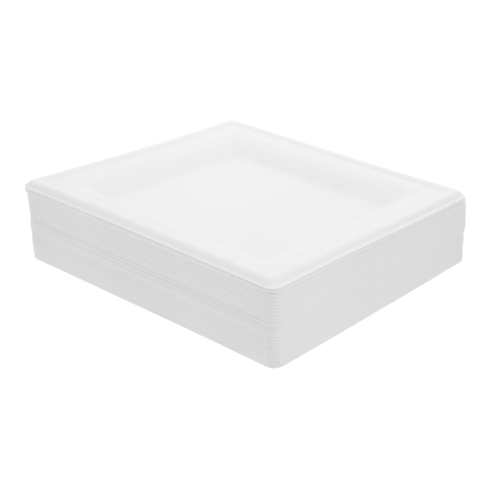 Piatti di Carta Rigidi Quadrati Chiari 8 Pollici, 50 Pezzi | Carta Spessa, Adatti al Microonde, Uso Versatile, Design Elegante per Matrimoni e Occasioni Speciali