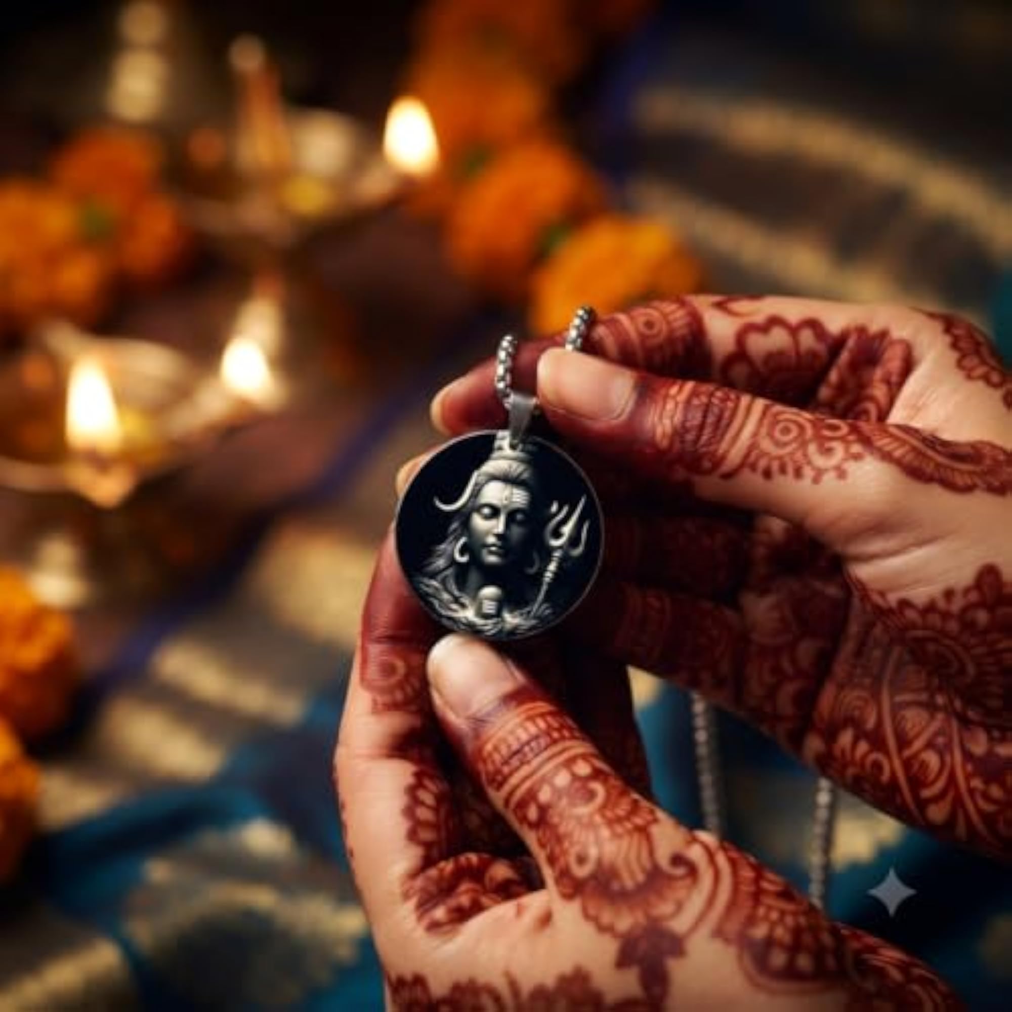 Lord Bholebaba Mahadev Acrylic Pendant with Box Chain, Spiritual Gift