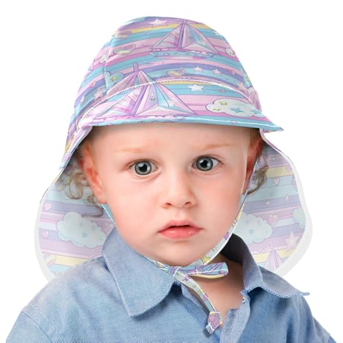 Sailboat Island Cartoon Kid Sun Hats Baby Boys Beach Play Hats Girls Sun Protection Large Brim Travel Essentials2