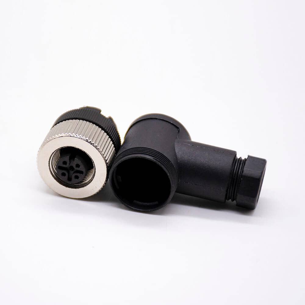 Elecbee M12 5 Poli Femmina Connettore, A Codice IP67 Impermeabile, 5 Pin, 90 Gradi, Aviazione, Non Schermato, Attuatore, Circolare per Modulo Fieldbus