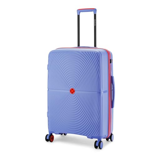 Image of Nasher Miles Bali Hard-Sided Polypropylene Check-in Luggage 24 inch | 65cm | 8 Wheels Medium Trolley Bag for Travel | Suitcase (Navy Blue)