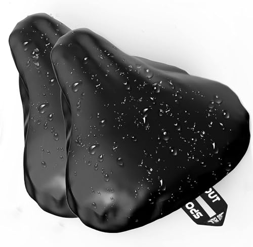 Wasserdichte Fahrradsattelabdeckung,elastische Wasserfeste Fahrradsattel Schutzhülle, Passend für den Meisten Fahrradsattel wie Rennrad, Mountainbike, Damenrad, E-Bike u.s.w.(2PCS) (2-PACK Black)