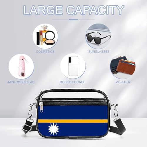 Nauru Nauruan Flag Women's Clear Crossbody Purse Bag Transparent Bags Pocket for Concerts Sports Festivals3