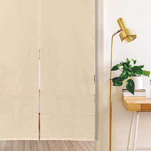 のれん 暖簾 おしゃれ カーテン 間仕切り 仕切りカーテン 目隠し 無地 muji 綿100% ナチュラル シンプル 天然素材 選べる巾サイズ 巾72cm 巾85cm 丈150cm 日本製 国産 [4]