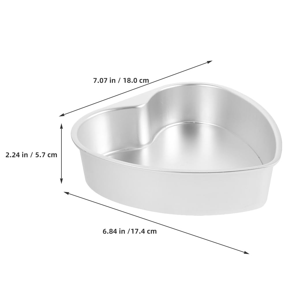 INOOMP Moule à Gâteau Cœur 7 Pouces en Alliage D’aluminium, 2 Pièces