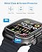 amBand Metal Case Screen Protector Cover for Apple Watch Ultra 3/Ultra 2/Ultra 49mm, W3 Rugged Bumper Thin Frame + 9H Tempered Glass Film + Ceramic-Like Back Cover, [Stylish] [Waterproof], Matte Black