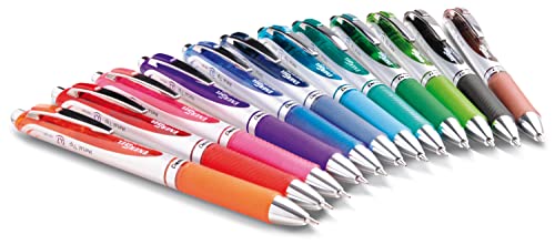 Image of Pentel EnerGel RTX Retractable Liquid Gel Pens, (0.7mm), Assorted Colors, Ultimate Writing Pens, Best Writing Pens for Office, School and Journaling, Pack of 12