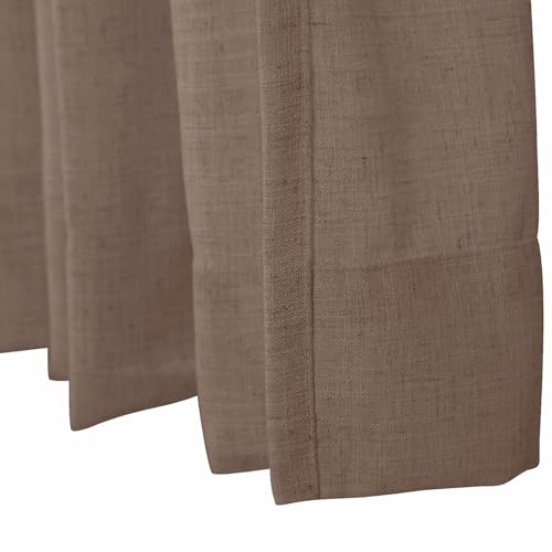 Cortina plisada de lino para salón elegante en color marrón óxido 183x228 cm 5