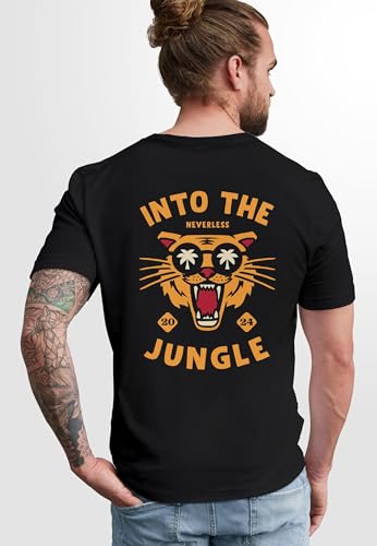  Herren Neverless T-Shirt Backprint Tiger Spruch Into The Jungle SommerFashion
| Herren T-Shirt Backprint Tiger Spruch I