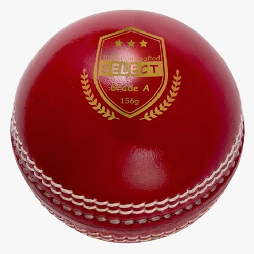 ONEGlobal Select Leather Cricket Ball | 100% Handcrafted, 156g - 5.5oz, 4-Piece Construction | Ideal for T20, Net Practice, Training etc. - Image 3