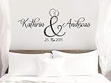 *NEU* Wandaufkleber/Wandtattoo/Wandsticker Schlafzimmer ***Namen + Hochzeitsdatum*** (Größen.- und Farbauswahl)