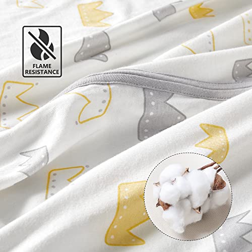 Tillyou Sleep Sack - Cotton Wearable Blanket Baby 2-Pack Set, Fits Toddlers Age 18-24 Months, Gray Crown #TOP4