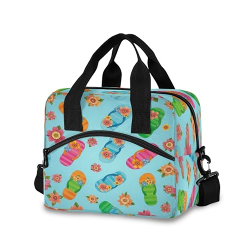 RPLIFE Bunte Flip-Flop-Lunch-Tasche für Damen, 29 x 18 x 24 cm RPLIFE Bunte Flip-Flop-Lunch-Tasche für Damen, 29 x 18 x 24 cm