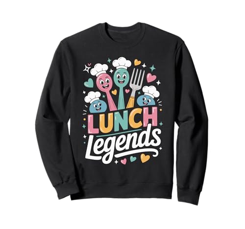 Lunch Legends Smiling Spoons Forks And Chef Hats Design Sudadera