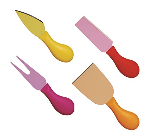 Excelsa Passion Color Set de 4 Couteaux à Fromage, Acier Inoxydable, Multicolore, 13 x 3 x 4 cm