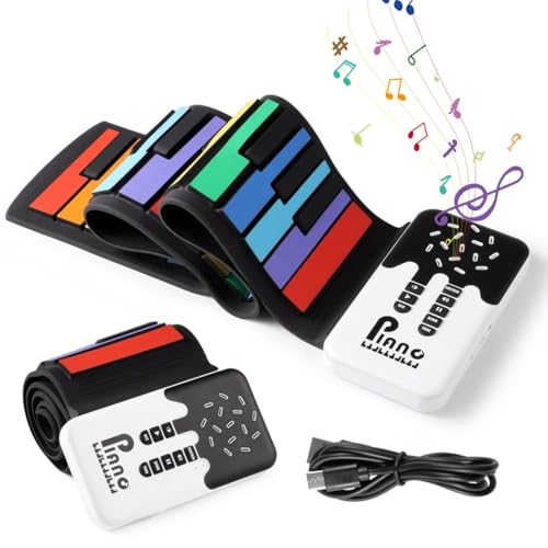 Piano enroulable 49 touches : clavier souple nomade pour enfant