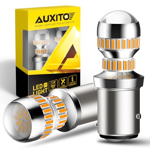 Image of AUXITO Upgraded 1157 LED Bulb Amber Yellow Super Bright 2057 2357 7528 BAY15D LED Replacement Light Kit for Front Rear Turn Signal Light Blinker Parking DRL Tail Lights, Pack of 2