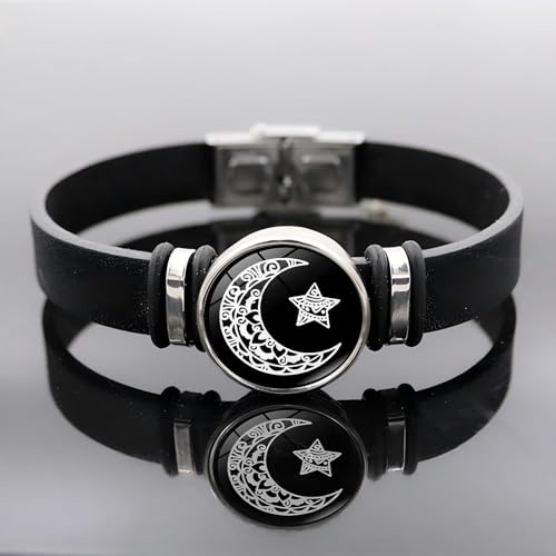 Image of 2pcs Sun And Moon Bracelet, Couple Bracelet Long Distance, Sun and Moon Bracelet for Romantic Partners,Without Vibration and Lighting Function Couple Bracelet Long Distance, Best Friend , Black