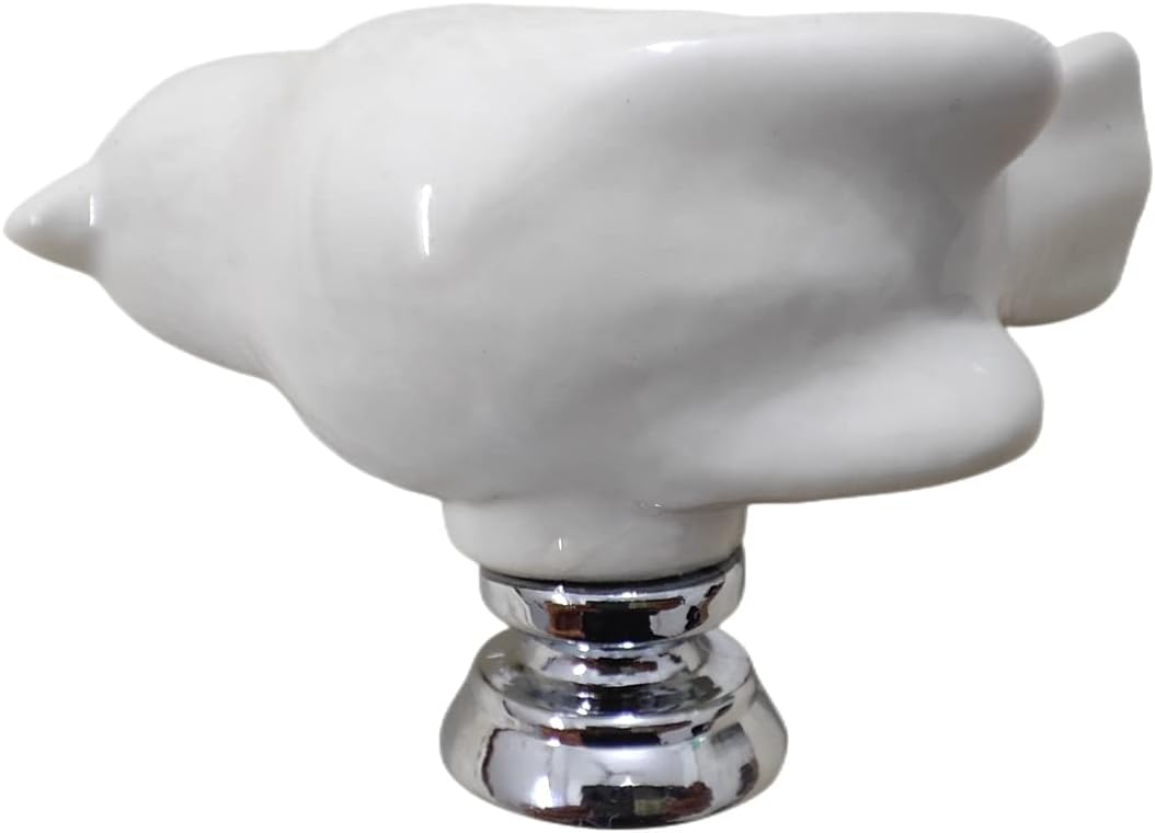 10Pack White Cute Bird Design Cabinet Door Knobs, Ceramic Drawer Knobs with Mounting Screws, Vintage Cupboard Pull Handle image 4
