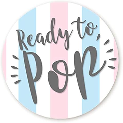 Stripe Ready to Pop Stickers | 48 Stickers | Ready To Pop Baby Shower Stickers for Popcorn | 1.67 Inches | Ready to Pop Stickers for Boy and Girl (Pastel) Cover