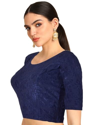 Image of Chandrakala Readymade Blouses for Women Sarees,Stretchable(B202-P)