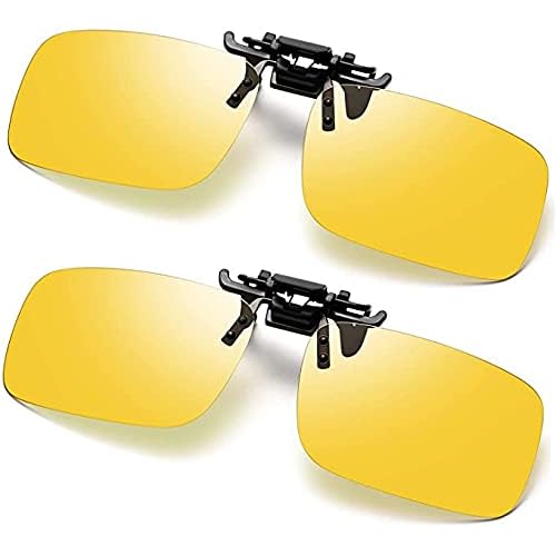 Occhiali da sole polarizzati a clip antiriflesso per occhiali da vista, Giallo,