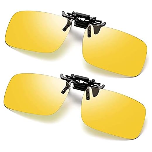 Occhiali da sole polarizzati a clip antiriflesso per occhiali da vista, Giallo,