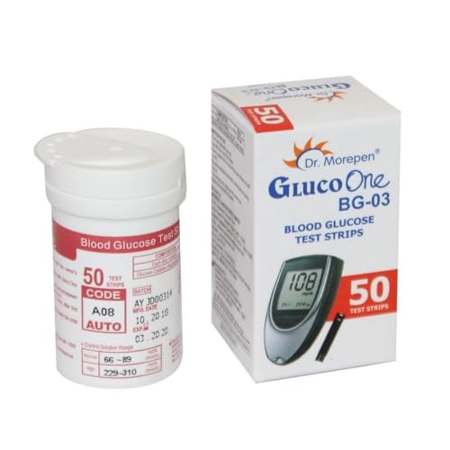 Dr. Morepen Gluco one BG03 50 strips with life rehabs 50 lancets Health Care Appliance Combo,White