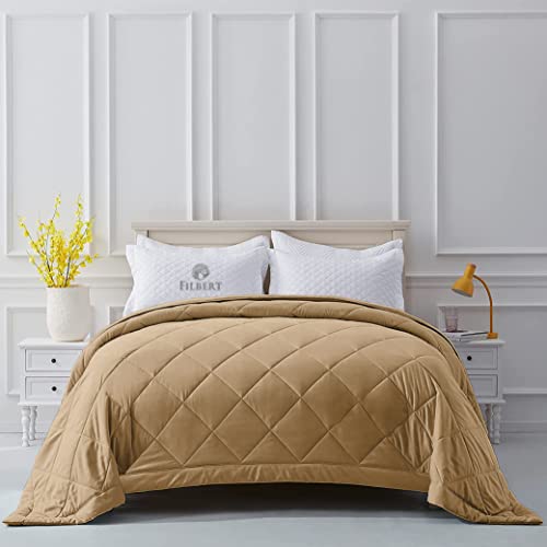 Image of Filbert Microfiber 250 Gsm 300 Tc Diamond Stitch Double Bed Comforter Blanket For All Season Light Weight (92 inch X 106 inch Inches /233Cm X 269Cm) - Comforter King Size | Beige