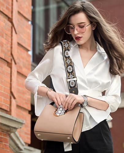 Image of Purse Strap Wide Shoulder Strap Replacement Crossbody Handbag Adjustable Embroidery Guitar Style Bag Strap