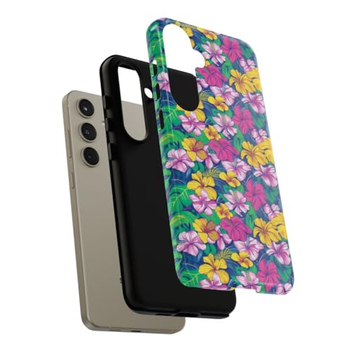 Coque rigide Galaxy S24 Plus fleur tropicale verte brillante - 4
