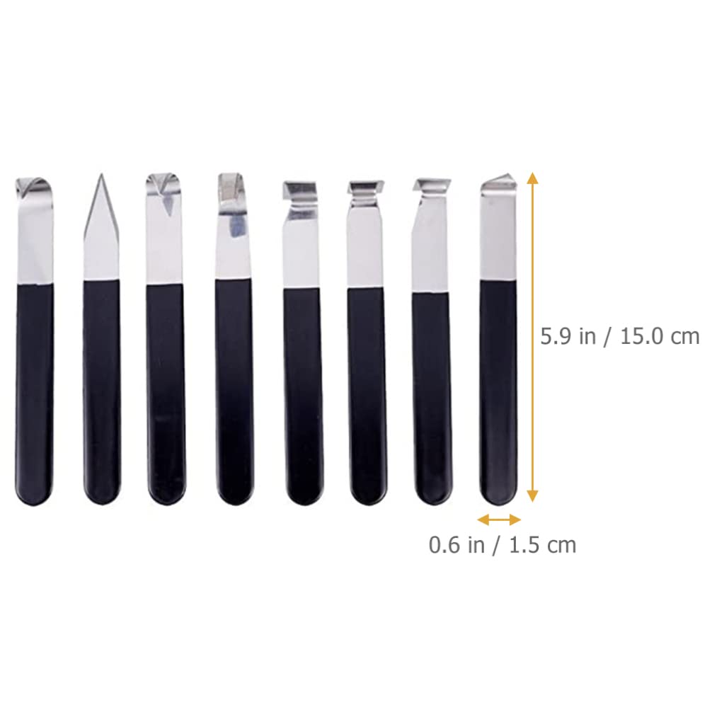 Yardwe 8 Pezzi In Acciaio Inossidabile Ceramica Argilla Scultura Intaglio Strumento Manico In Gomma Ceramica Scultura Modellazione Set Di Strumenti Di Taglio Kit Per Principianti