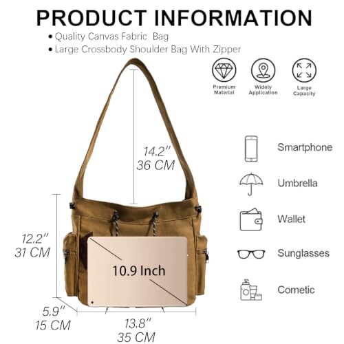 Bolso bandolera lindo de lienzo para mujer miniatura 6