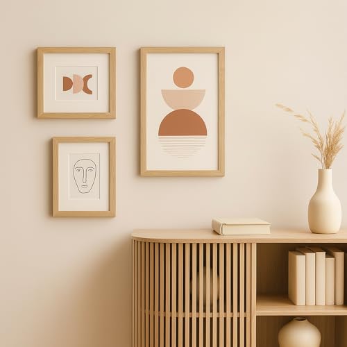 8x12 Oak Wood Picture Frams - Minimalist 8x12 Oak Wood Frames, 8"x12" Picture Frame Wood, Natural Solid Wooden Picture Frames for Wall Art Photo and Prints(1 Pack, Beige)