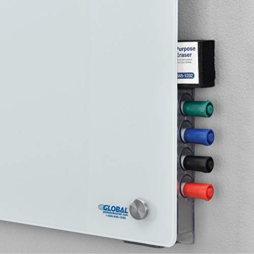 Global Industrial 60"W X 48"H Magnetic Glass Whiteboard, White #TOP1