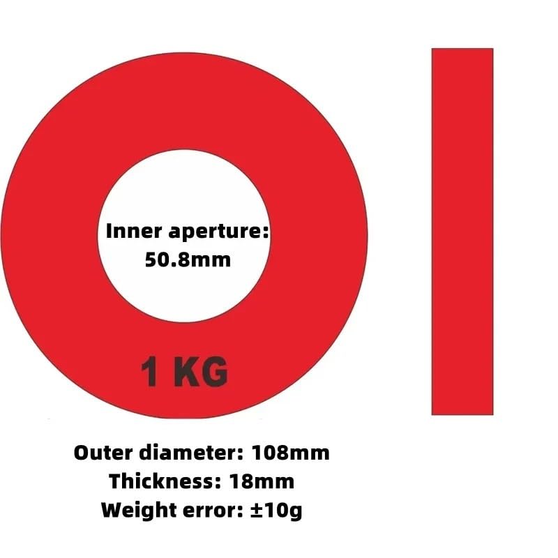 1 Unidad de Micro Discos de Pesas fraccionales for Entrenamiento de Fuerza y ​​Desarrollo Muscular, 0,25/0,5/0,75/1/1,25/1,5 kg de Peso incremental.(1 Pcs 1kg)