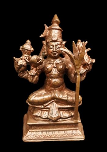Image of Copper god Idols Raja Rajeshwari, 3.3 inches 280 Gram, Patina Antique Finish, Pack of 1 Piece