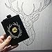 HAMILO Shotgun Shell Deer Hunting Flask for Liquor with Funnel, 8oz Leakproof Camping Flask for Men and Women, Engraved Antlers Whiskey Flask, Hunting Gear Gift Idea, Black Stainless Steel Hip Flasks
