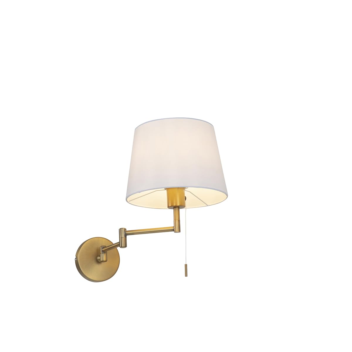 Qazqa Moderno Lámpara de pared inteligente bronce con pantalla blanca con WiFi A60 - Ladas Deluxe Acero/Textil Redonda Adecuado para LED Max. 1 x 4.9 Watt