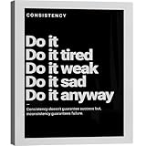 Do it Motivational Wall Decor for Office, ​​Positive Quotes Canvas Art, Framed Wall Art for Living Room, Black and White Inspirational Poster Prints ArtWork Perfect Home Decoration P4