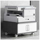 Tables d'imprimante mobiles : le bas du support d'imprimante sous le bureau est équipé de 4 roulettes universelles robustes, qui peuvent être facilement déplacées sur les planchers en bois et les moquettes. De plus, une fois que vous atteignez votre destination, les 2 premières roulettes peuvent être verrouillées en place