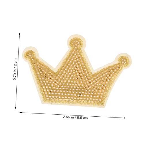 EXCEART Eisen Auf Abzeichen Zeichen Pailletten Patches Stickerei Patch Nähen Patch Gold Krone Applikationen Kappe Dekorationen Krone Vintage 5 Stück