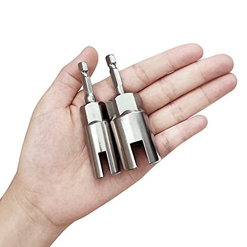 Monliful 2 Pack (13Mm,19Mm) 1/4" Hex Shank Nut Driver, Power Wing Nut Driver Set ,Bit Socket Wrenches Tools Set, Slot Wing Nuts , Drills Bits For Panel Nuts Screws Eye C Hook Bolt #TOP6