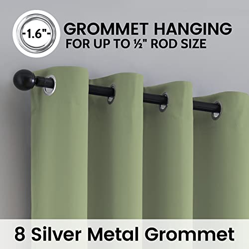 Image of SimpleHome Sage 100% Blackout Curtains Room Darkening Living Room 63 Inch