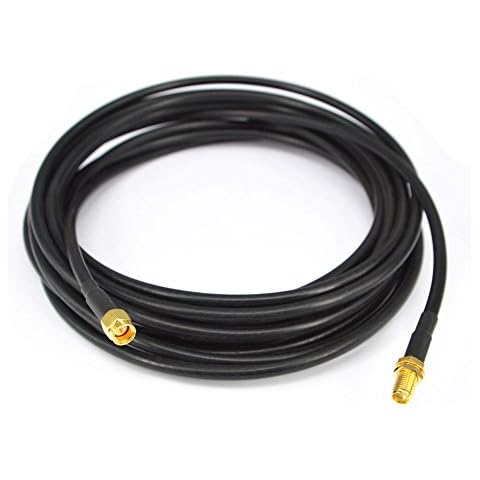 SMA WiFi Antenna Extension 5M /16.4ft SMA Male to SMA Female OD=4.82mm Low Loss RG58 Coax Cable for 2G/3G/4G/5G LTE Antenna Wireless Router WLAN Modem BaoFeng Kenwood Yaesu(Not for TV) Cover